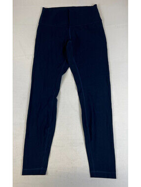 Lululemon Women Size 10 Leggings Blue Athletic Yoga Pants Nylon Lycra